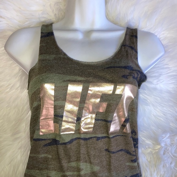 LIFT Gold Camo Racerback Graphic Tank Top - Picture 9 of 12